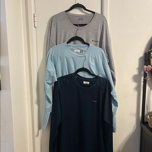 Columbia Long Sleeve Shirt Trio - Gray, Light Blue, Navy